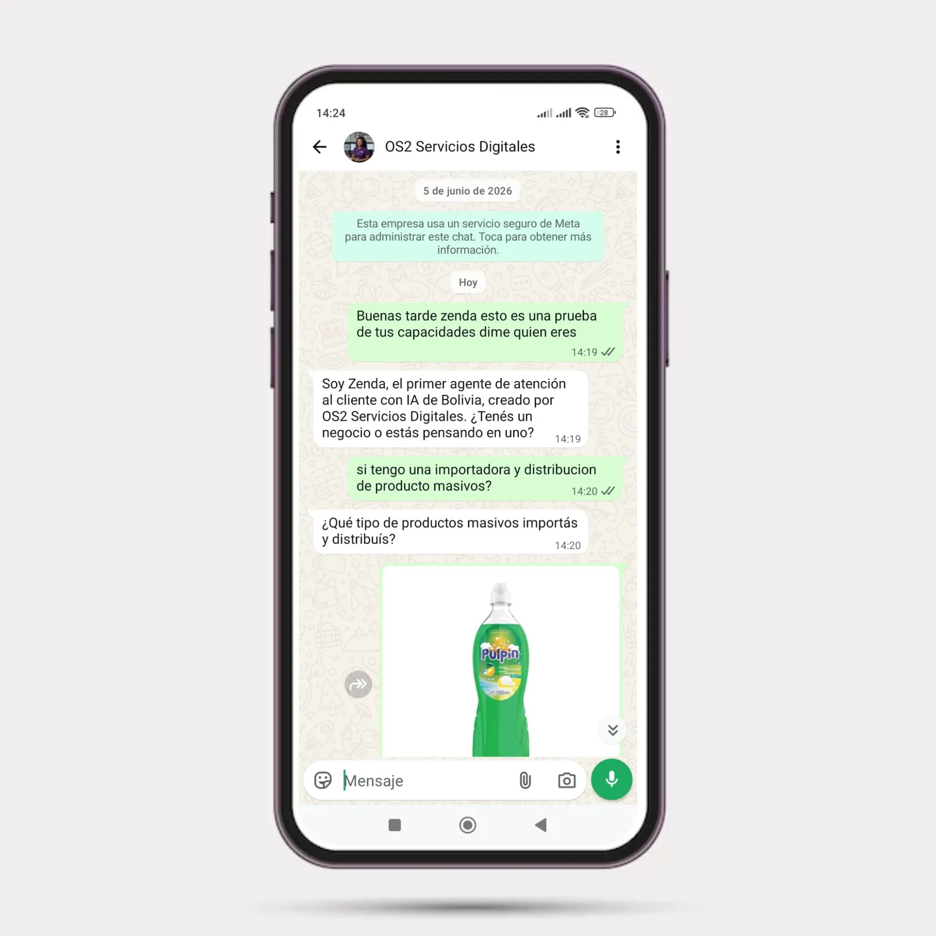 El agente entiende texto, fotos y audios (versión beta)